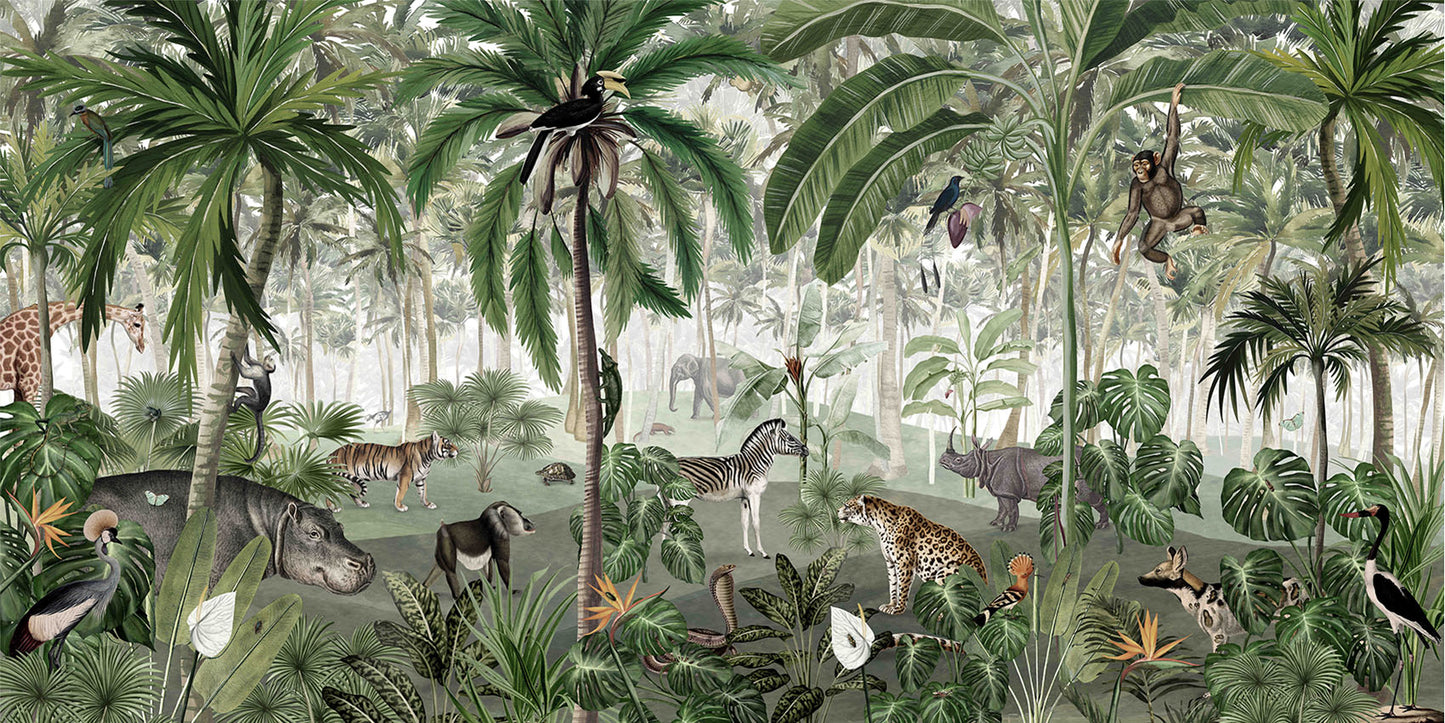 Jungle Lookbook European mural wallpaper design for kids room — Artehub Egypt