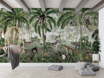 Jungle Lookbook luxury wallpaper in kids room interior — Artehub Egypt