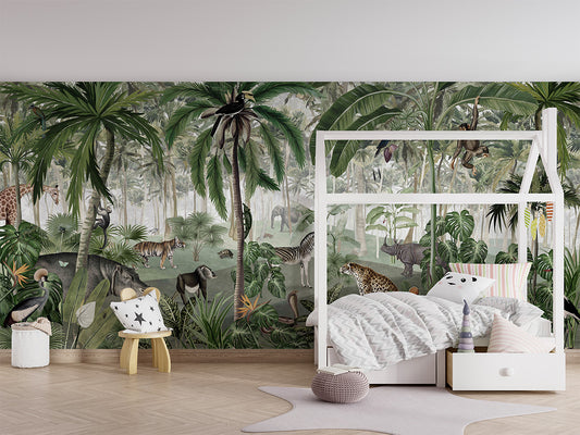 Jungle Lookbook luxury wallpaper in kids room interior — Artehub Egypt