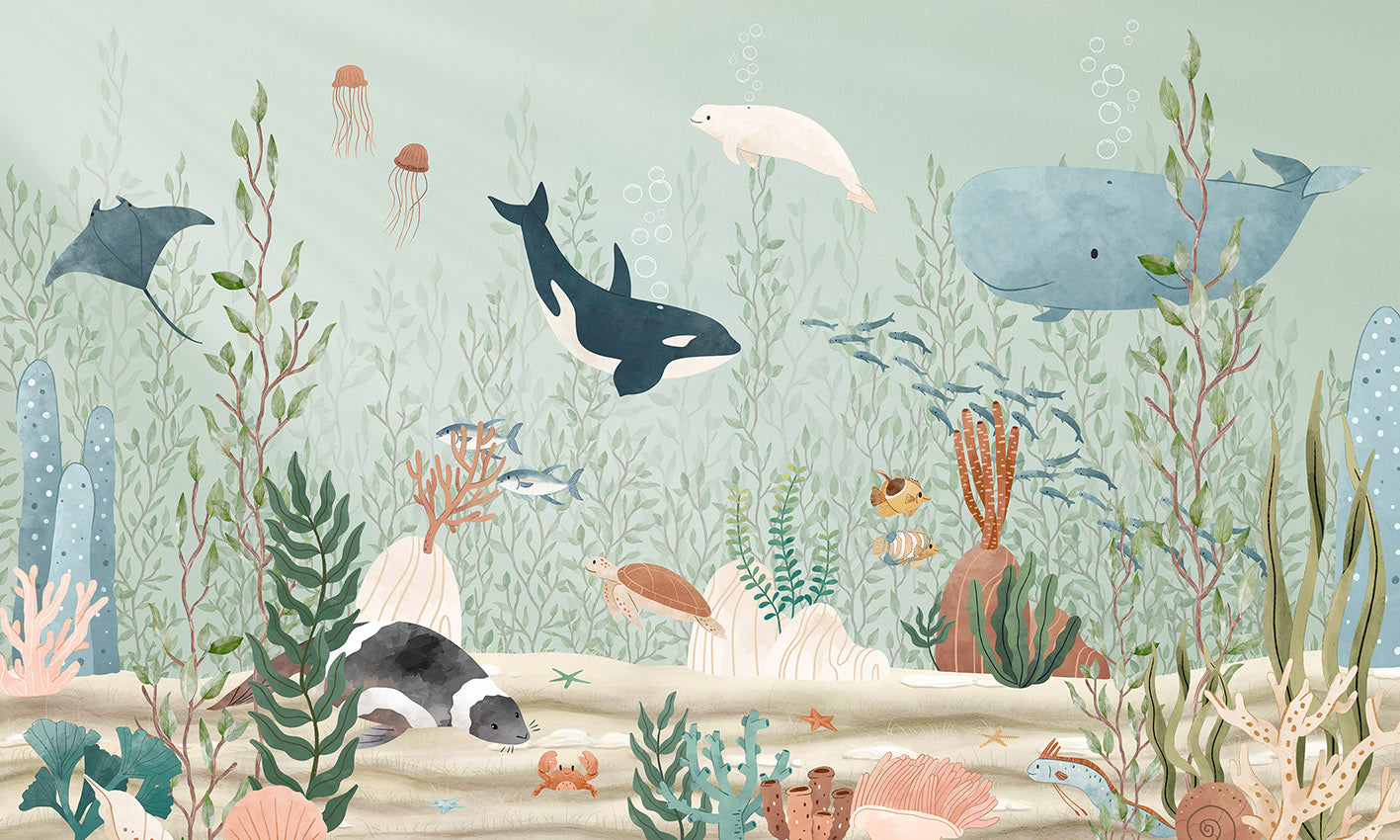 Kelp_Forest mural wallpaper design — premium kids room wallpaper by Artehub Egypt