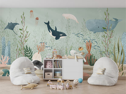Kelp_Forest kids room wallpaper interior — premium wallpaper by Artehub Egypt