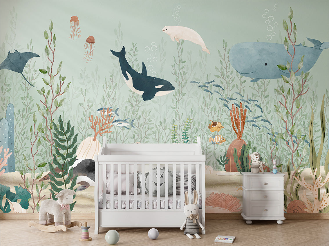 Kelp_Forest kids room wallpaper interior — premium wallpaper by Artehub Egypt