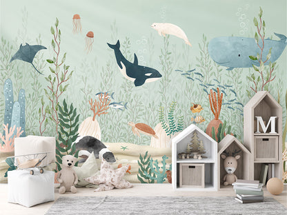 Kelp_Forest kids room wallpaper interior — premium wallpaper by Artehub Egypt