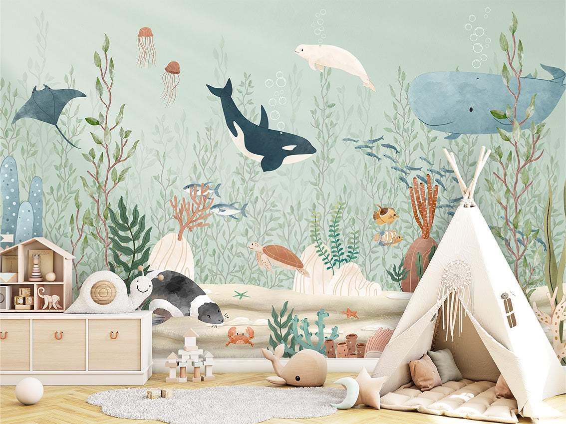 Kelp_Forest kids room wallpaper interior — premium wallpaper by Artehub Egypt