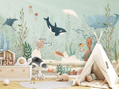 Kelp_Forest kids room wallpaper interior — premium wallpaper by Artehub Egypt