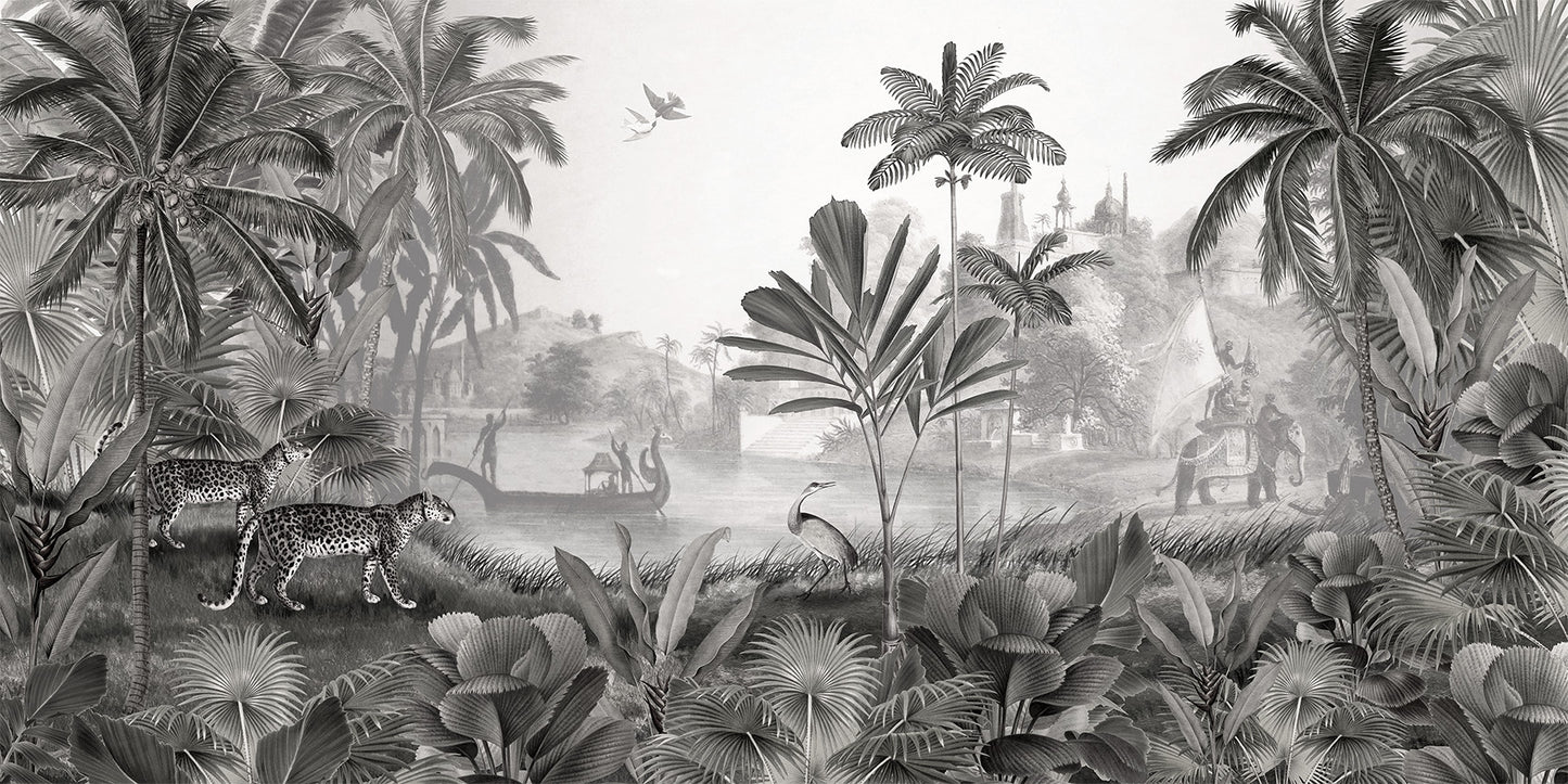 Leopard Landscape - B W wallpaper design  — Artehub Egypt