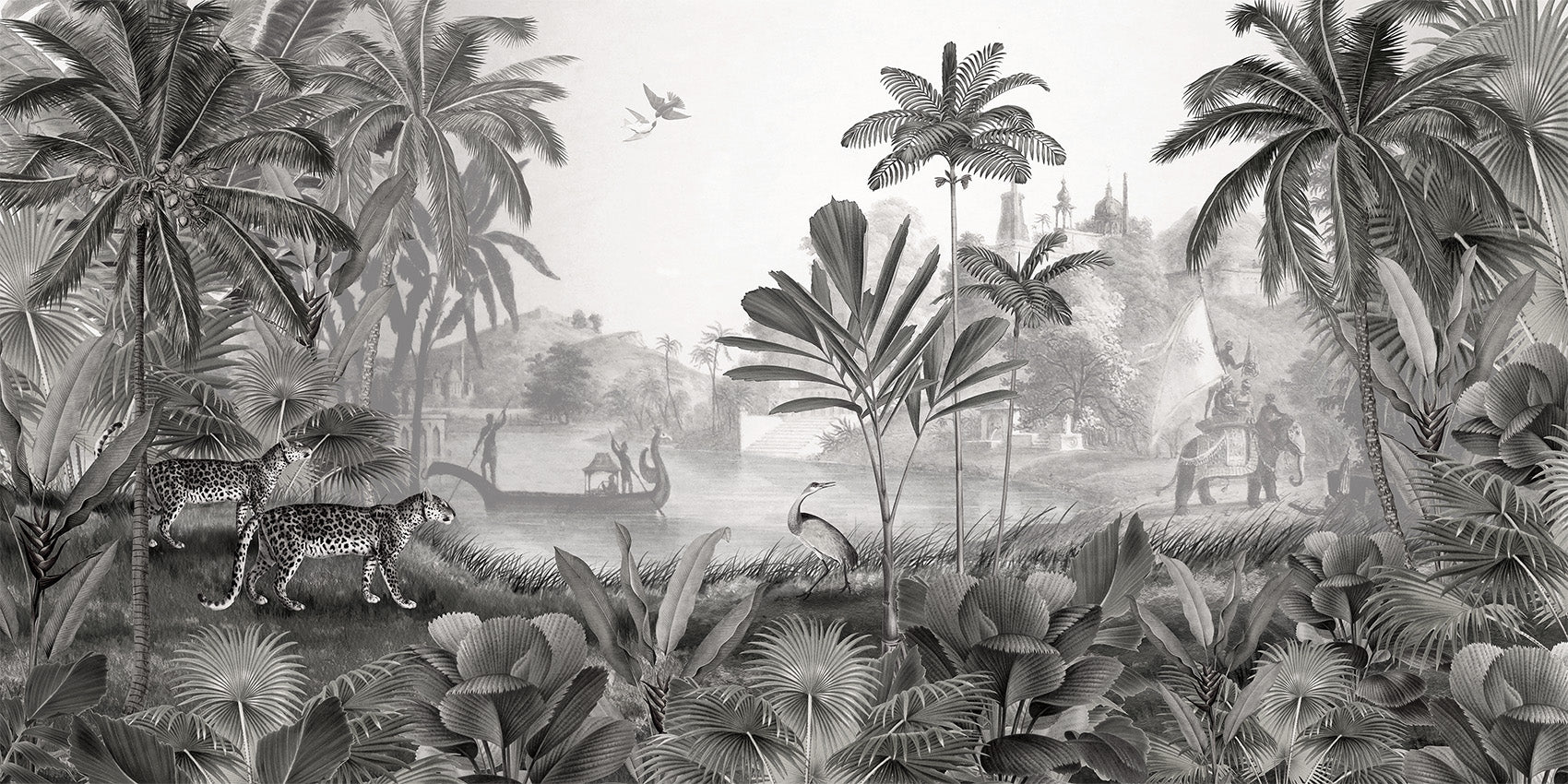 Leopard Landscape - B W wallpaper design  — Artehub Egypt