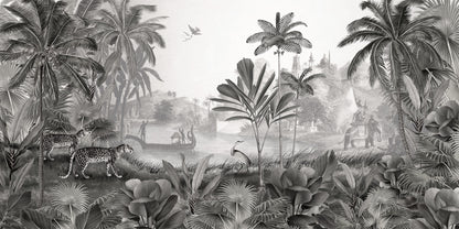 Leopard Landscape - B W wallpaper design  — Artehub Egypt