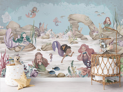 Mermaid_Miracles kids room wallpaper interior — premium wallpaper by Artehub Egypt