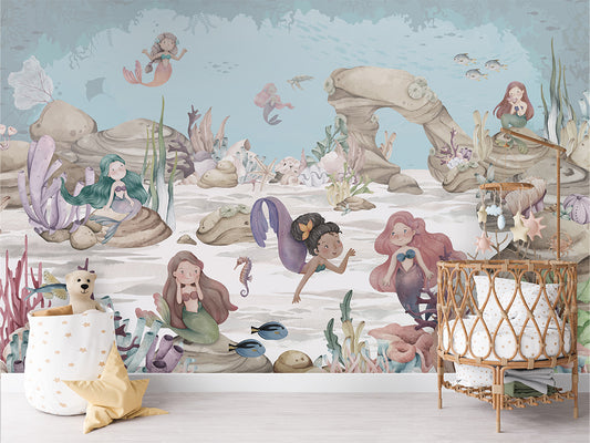 Mermaid_Miracles kids room wallpaper interior — premium wallpaper by Artehub Egypt