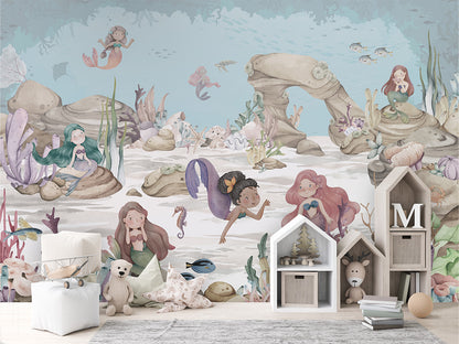 Mermaid_Miracles kids room wallpaper interior — premium wallpaper by Artehub Egypt