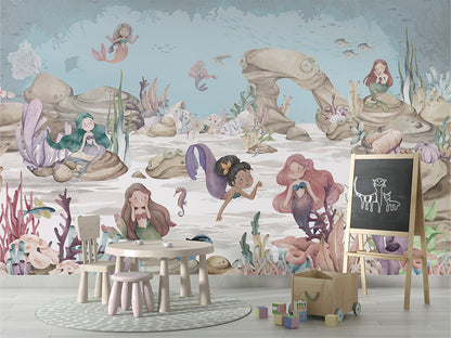 Mermaid_Miracles kids room wallpaper interior — premium wallpaper by Artehub Egypt