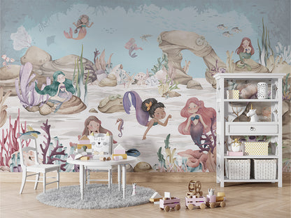 Mermaid_Miracles kids room wallpaper interior — premium wallpaper by Artehub Egypt