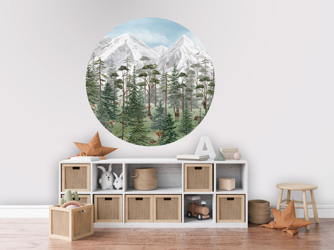Mountain Forest wall circle sticker by Artehub