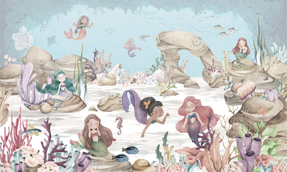 Mermaid_Miracles mural wallpaper design — premium kids room wallpaper by Artehub Egypt