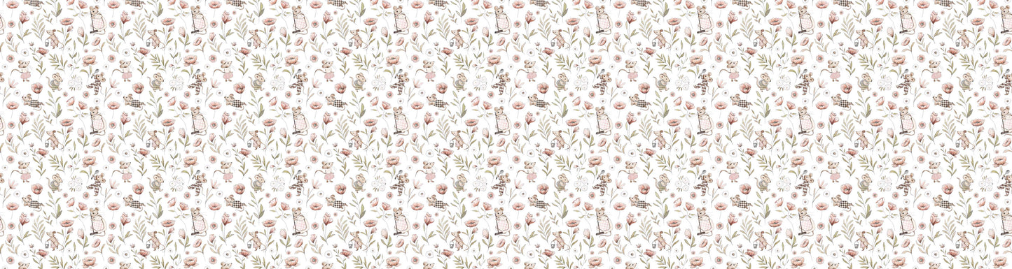 Merry Mice European wallpaper motif design for kids room — Artehub Egypt