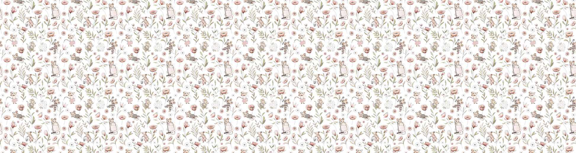 Merry Mice European wallpaper motif design for kids room — Artehub Egypt