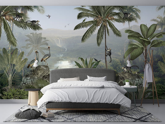Monkey Sanctuary luxury wallpaper interior room:bedroom — Artehub Egypt