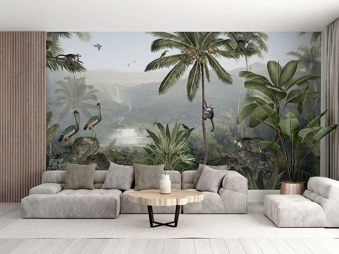 Monkey Sanctuary luxury wallpaper interior room:livingroom — Artehub Egypt