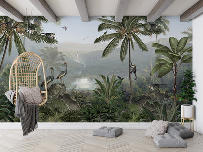 Monkey Sanctuary luxury wallpaper interior room:livingroom — Artehub Egypt