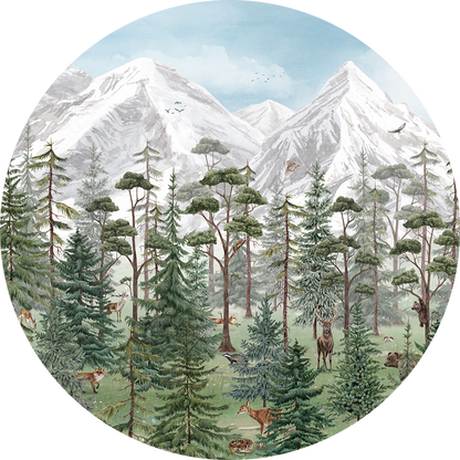 Mountain Forest wall circle sticker by Artehub