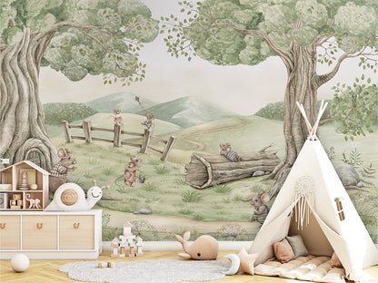 Mouse Family luxury wallpaper in kids room interior — Artehub Egypt