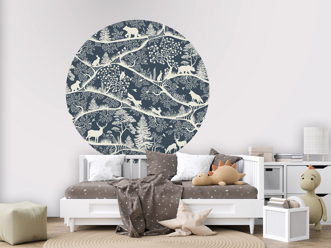 Nordic Nature - Blue White - Circle