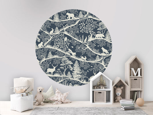 Nordic Nature - Blue White - Circle