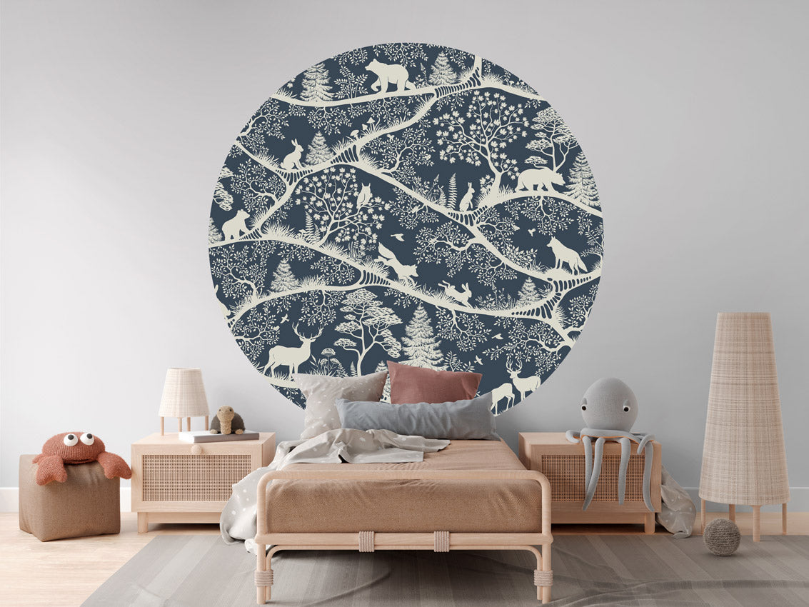 Nordic Nature - Blue White - Circle