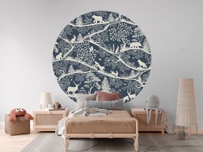 Nordic Nature - Blue White - Circle