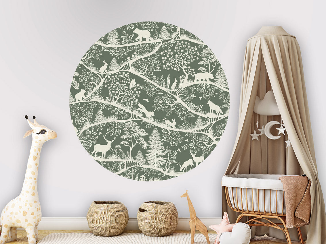 Nordic Nature - Green White - Circle