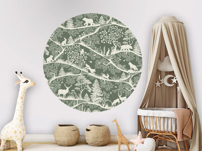 Nordic Nature - Green White - Circle