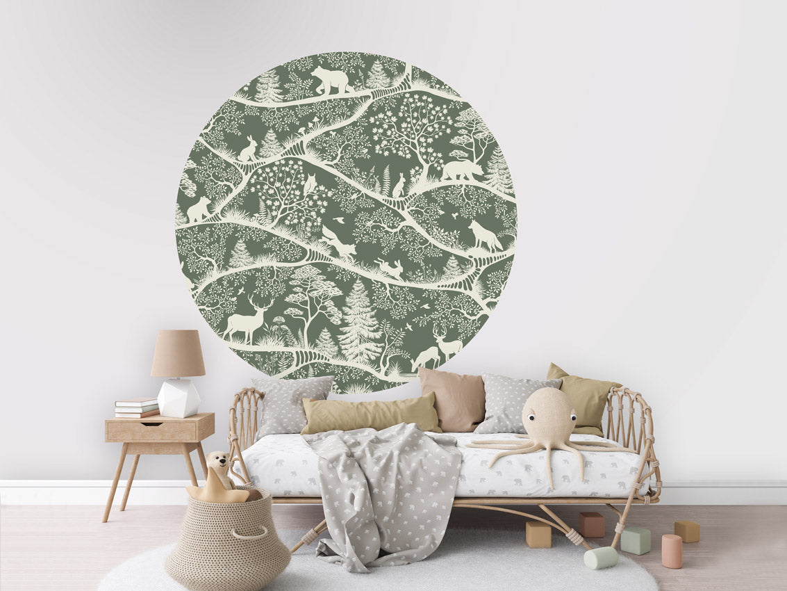Nordic Nature - Green White - Circle