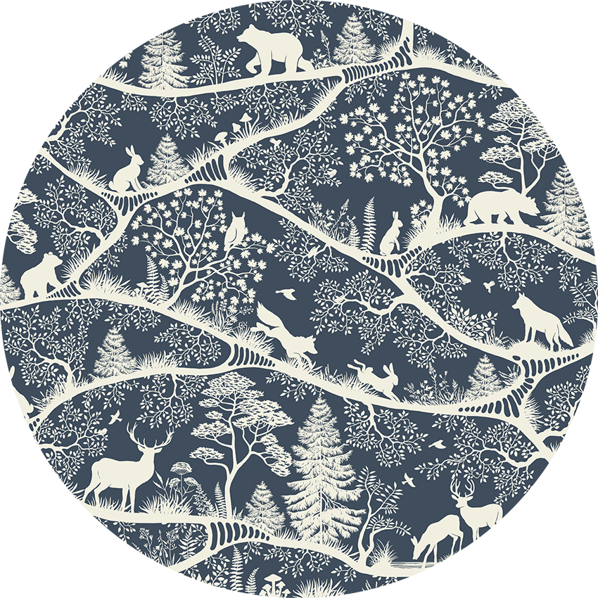 Nordic Nature - Blue White - Circle