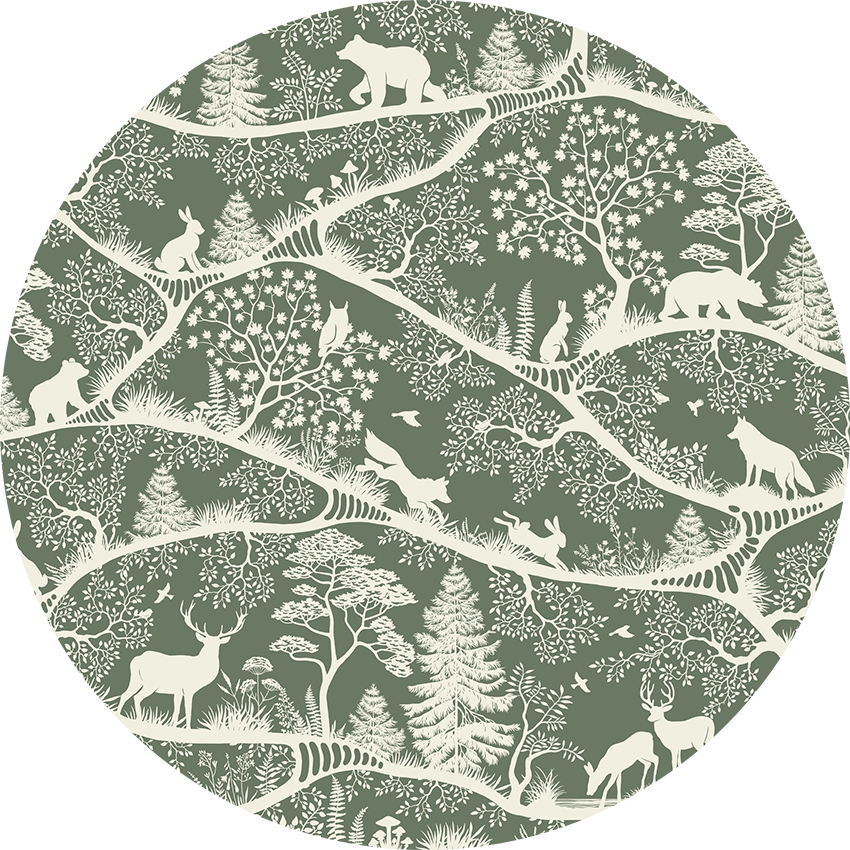 Nordic Nature - Green White - Circle