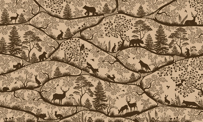 Nordic Nature - beige brown mural wallpaper design — premium wallpaper by Artehub Egypt