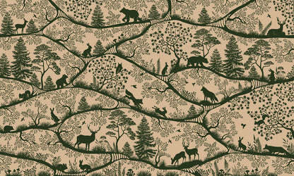 Nordic Nature - beige green mural wallpaper design — premium wallpaper by Artehub Egypt