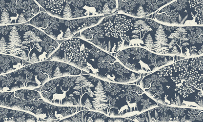 Nordic Nature - blue white mural wallpaper design — premium wallpaper by Artehub Egypt