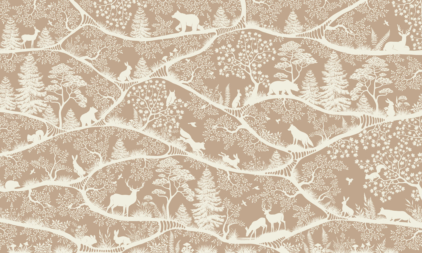 Nordic Nature - brown white mural wallpaper design — premium wallpaper by Artehub Egypt
