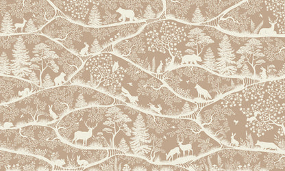 Nordic Nature - brown white mural wallpaper design — premium wallpaper by Artehub Egypt