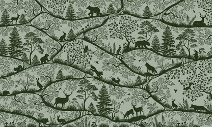 Nordic Nature - green green mural wallpaper design — premium wallpaper by Artehub Egypt