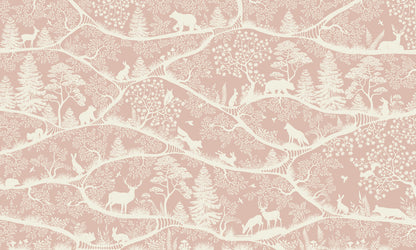 Nordic Nature - pink white mural wallpaper design — premium wallpaper by Artehub Egypt