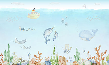 Ocean_Joy mural wallpaper design — premium kids room wallpaper by Artehub Egypt
