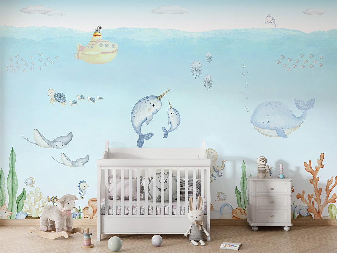 Ocean_Joy kids room wallpaper interior — premium wallpaper by Artehub Egypt