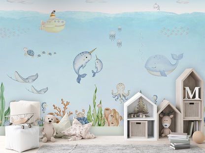 Ocean_Joy kids room wallpaper interior — premium wallpaper by Artehub Egypt