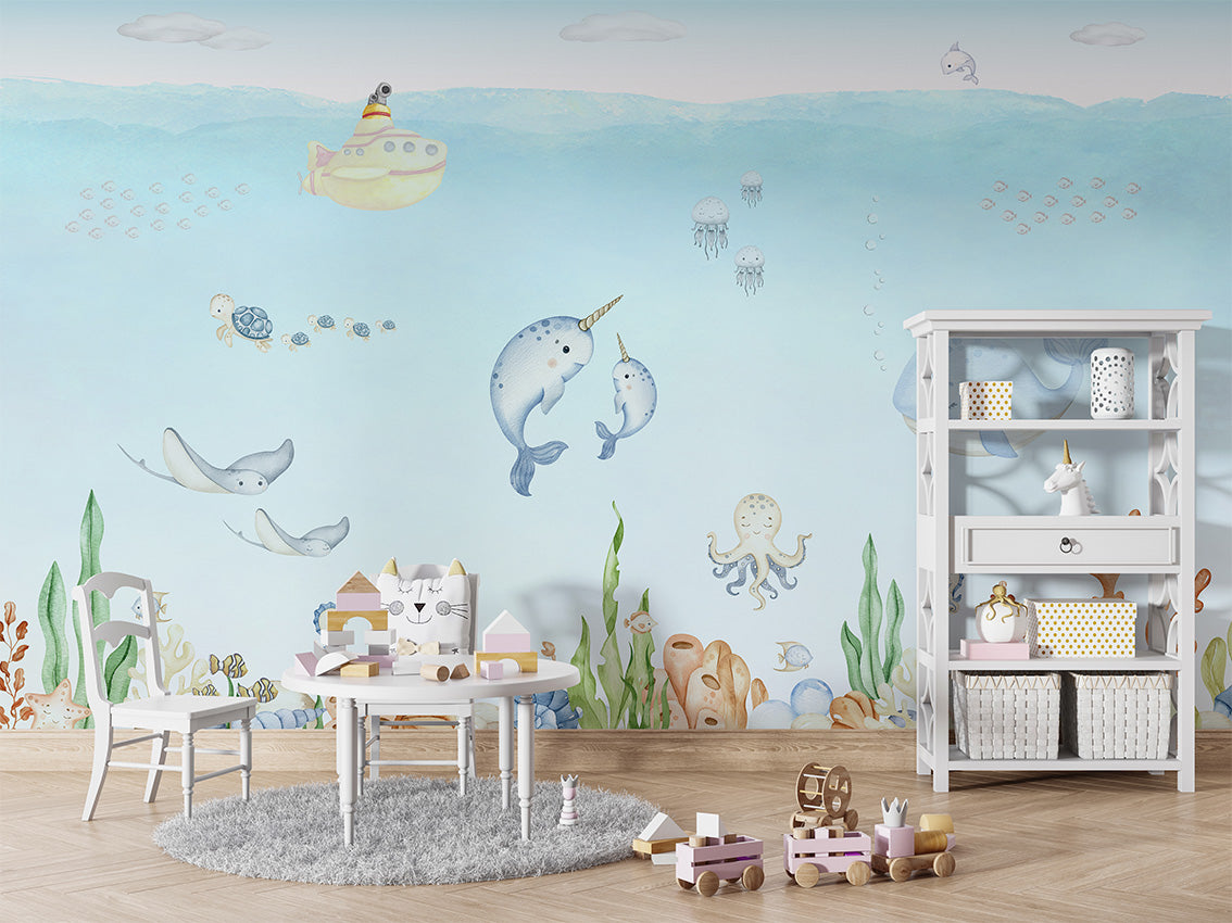 Ocean_Joy kids room wallpaper interior — premium wallpaper by Artehub Egypt