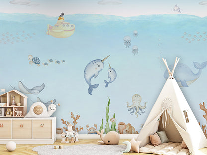 Ocean_Joy kids room wallpaper interior — premium wallpaper by Artehub Egypt