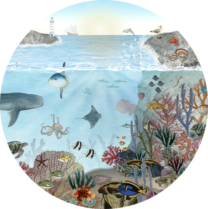 Ocean Lookbook wall circle sticker by Artehub