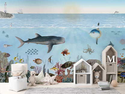 Ocean Lookbook luxury wallpaper in kids room interior — Artehub Egypt