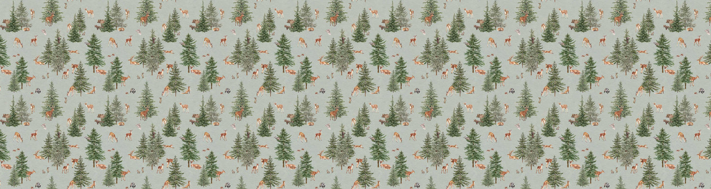 Pine Forest - Blue European wallpaper motif design for kids room — Artehub Egypt